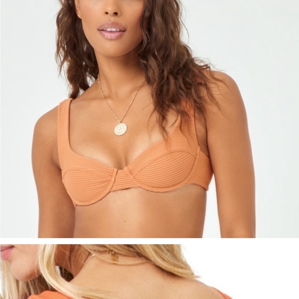 LAST CHANCE BEFORE DONATING: Orange Ribbed Bikini Top